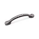 RK International [CP-3712-DN] Solid Brass Cabinet Pull Handle - Slim Bow w/ Divet Indents - Standard Size - Distressed Nickel Finish - 3" C/C - 4 3/8" L