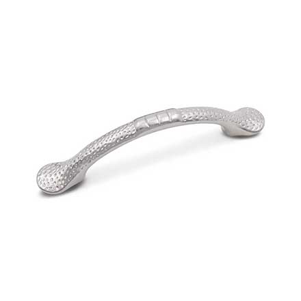 RK International [CP-3712-P] Solid Brass Cabinet Pull Handle - Slim Bow w/ Divet Indents - Standard Size - Satin Nickel Finish - 3" C/C - 4 3/8" L