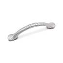 RK International [CP-3712-P] Solid Brass Cabinet Pull Handle - Slim Bow w/ Divet Indents - Standard Size - Satin Nickel Finish - 3" C/C - 4 3/8" L
