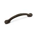 RK International [CP-3712-RB] Solid Brass Cabinet Pull Handle - Slim Bow w/ Divet Indents - Standard Size - Oil Rubbed Bronze Finish - 3" C/C - 4 3/8" L