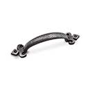 RK International [CP-3713-DN] Solid Brass Cabinet Pull Handle - Bow w/ Divet Indents & Gothic Ends - Standard Size - Distressed Nickel Finish - 3" C/C - 4 15/16" L