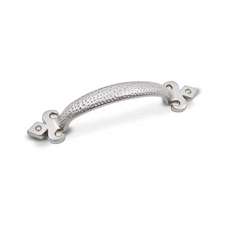 RK International [CP-3713-P] Solid Brass Cabinet Pull Handle - Bow w/ Divet Indents &amp; Gothic Ends - Standard Size - Satin Nickel Finish - 3" C/C - 4 15/16" L