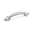 RK International [CP-3713-P] Solid Brass Cabinet Pull Handle - Bow w/ Divet Indents & Gothic Ends - Standard Size - Satin Nickel Finish - 3" C/C - 4 15/16" L