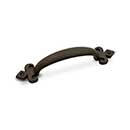 RK International [CP-3713-RB] Solid Brass Cabinet Pull Handle - Bow w/ Divet Indents & Gothic Ends - Standard Size - Oil Rubbed Bronze Finish - 3" C/C - 4 15/16" L
