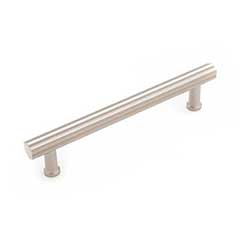 RK International [CP-846-P] Solid Brass Cabinet Pull Handle - Florian Series - Oversized - Satin Nickel Finish - 5&quot; C/C - 6 1/4&quot; L