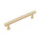 RK International [CP-846-SB] Solid Brass Cabinet Pull Handle - Florian Series - Oversized - Satin Brass Finish - 5&quot; C/C - 6 1/4&quot; L
