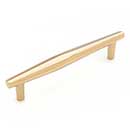 RK International [CP-826-SB] Solid Brass Cabinet Pull Handle - Gibraltar Series - Oversized - Satin Brass Finish - 5" C/C - 6 3/16" L