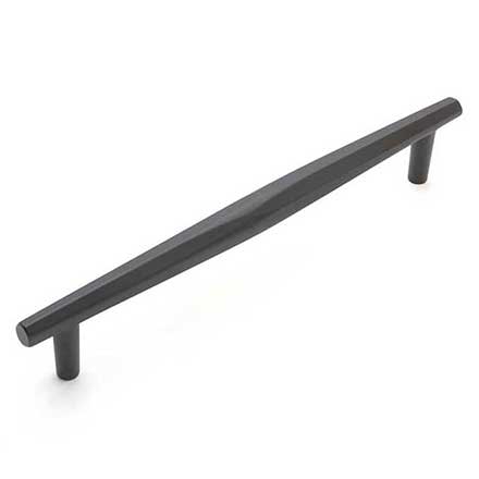 RK International [CP-827-BL] Solid Brass Cabinet Pull Handle - Gibraltar Series - Oversized - Flat Black Finish - 8" C/C - 9 3/16" L