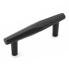 RK International [CP-825-BL] Solid Brass Cabinet Pull Handle - Gibraltar Series - Standard Size - Flat Black Finish - 3&quot; C/C - 4 3/16&quot; L