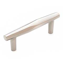 RK International [CP-825-P] Solid Brass Cabinet Pull Handle - Gibraltar Series - Standard Size - Satin Nickel Finish - 3&quot; C/C - 4 3/16&quot; L