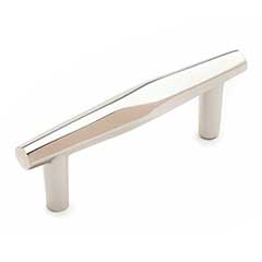 RK International [CP-825-PN] Solid Brass Cabinet Pull Handle - Gibraltar Series - Standard Size - Polished Nickel Finish - 3&quot; C/C - 4 3/16&quot; L