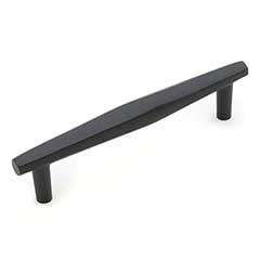 RK International [CP-826-BL] Solid Brass Cabinet Pull Handle - Gibraltar Series - Oversized - Flat Black Finish - 5&quot; C/C - 6 3/16&quot; L