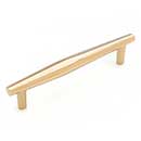 RK International [CP-826-SB] Solid Brass Cabinet Pull Handle - Gibraltar Series - Oversized - Satin Brass Finish - 5&quot; C/C - 6 3/16&quot; L
