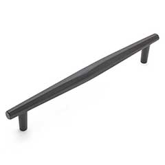 RK International [CP-827-BL] Solid Brass Cabinet Pull Handle - Gibraltar Series - Oversized - Flat Black Finish - 8&quot; C/C - 9 3/16&quot; L