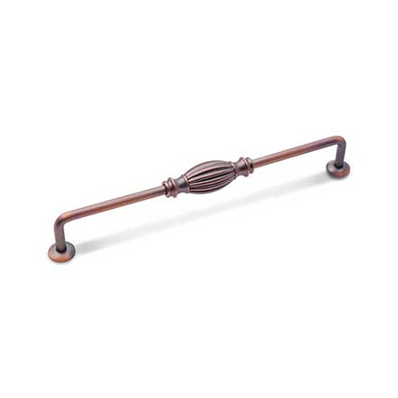 RK International [CP-3719-DC] Solid Brass Cabinet Pull Handle - Indian Drum - Oversized - Distressed Copper Finish - 8" C/C - 8 3/4" L