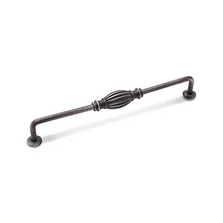 RK International [CP-3719-DN] Solid Brass Cabinet Pull Handle - Indian Drum - Oversized - Distressed Nickel Finish - 8&quot; C/C - 8 3/4&quot; L