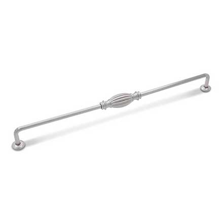 RK International [CP-3720-P] Solid Brass Cabinet Pull Handle - Indian Drum - Oversized - Satin Nickel Finish - 12&quot; C/C - 12 3/4&quot; L