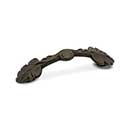 RK International [CP-402-RB] Solid Brass Cabinet Pull Handle - Two Leaf Ends - Standard Size - Oil Rubbed Bronze Finish - 3" C/C - 4 3/8" L