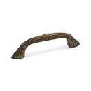 RK International [CP-853-AE] Solid Brass Cabinet Pull Handle - Ornate Bow w/ Lines & Crosses - Standard Size - Antique English Finish - 3" C/C - 4 1/4" L