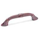 RK International [CP-854-DC] Solid Brass Cabinet Pull Handle - Ornate Bow w/ Lines & Crosses - Standard Size - Distressed Copper Finish - 3 1/2" C/C - 4 11/16" L
