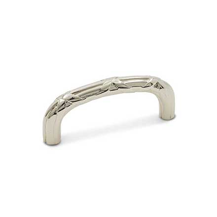 RK International [CP-856-PN] Solid Brass Cabinet Pull Handle - Lines &amp; Crosses - Standard Size - Polished Nickel Finish - 3" C/C - 3 3/8" L