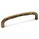 RK International [CP-857-AE] Solid Brass Cabinet Pull Handle - Lines &amp; Crosses - Oversized - Antique English Finish - 5&quot; C/C - 5 3/8&quot; L