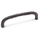 RK International [CP-857-DN] Solid Brass Cabinet Pull Handle - Lines &amp; Crosses - Oversized - Distressed Nickel Finish - 5&quot; C/C - 5 3/8&quot; L