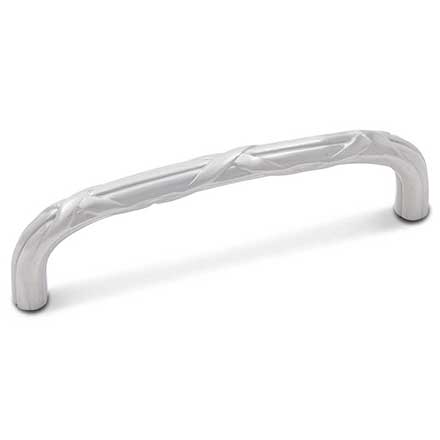 RK International [CP-857-P] Solid Brass Cabinet Pull Handle - Lines &amp; Crosses - Oversized - Satin Nickel Finish - 5" C/C - 5 3/8" L
