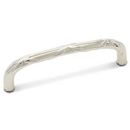 RK International [CP-857-PN] Solid Brass Cabinet Pull Handle - Lines &amp; Crosses - Oversized - Polished Nickel Finish - 5" C/C - 5 3/8" L