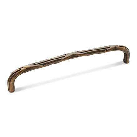 RK International [CP-858-AE] Solid Brass Cabinet Pull Handle - Lines &amp; Crosses - Oversized - Antique English Finish - 8&quot; C/C - 8 3/8&quot; L