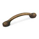 RK International [CP-405-AE] Solid Brass Cabinet Pull Handle - Lines at End - Standard Size - Antique English Finish - 3" C/C - 4 9/16" L