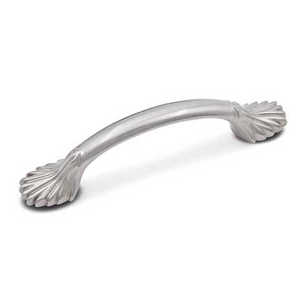 RK International [CP-405-P] Solid Brass Cabinet Pull Handle - Lines at End - Standard Size - Satin Nickel Finish - 3" C/C - 4 3/8" L
