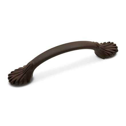 RK International [CP-405-RB] Solid Brass Cabinet Pull Handle - Lines at End - Standard Size - Oil Rubbed Bronze Finish - 3" C/C - 4 3/8" L