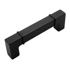 RK International [CP-631-BL] Die Cast Zinc Cabinet Pull Handle - Newbury Series - Standard Size - Flat Black Finish - 96mm C/C - 4 3/8&quot; L