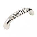 RK International [CP-615-PNB] Die Cast Zinc Cabinet Pull Handle - Palermo Series - Standard Size - Polished Nickel w/ Black Finish - 3" C/C - 3 7/16" L