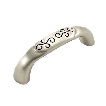 RK International [CP-615-SNB] Die Cast Zinc Cabinet Pull Handle - Palermo Series - Standard Size - Satin Nickel w/ Black Finish - 3" C/C - 3 7/16" L