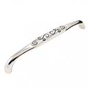 RK International [CP-617-PNB] Die Cast Zinc Cabinet Pull Handle - Palermo Series - Oversized - Polished Nickel w/ Black Finish - 8" C/C - 8 1/2" L