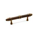 RK International [CP-859-AE] Solid Brass Cabinet Pull Handle - Lined Rod w/ Petal Ends - Standard Size - Antique English Finish - 3&quot; C/C - 4 7/8&quot; L