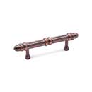 RK International [CP-859-DC] Solid Brass Cabinet Pull Handle - Lined Rod w/ Petal Ends - Standard Size - Distressed Copper Finish - 3&quot; C/C - 4 7/8&quot; L