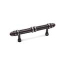RK International [CP-859-DN] Solid Brass Cabinet Pull Handle - Lined Rod w/ Petal Ends - Standard Size - Distressed Nickel Finish - 3&quot; C/C - 4 7/8&quot; L