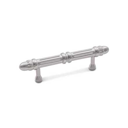 RK International [CP-859-P] Solid Brass Cabinet Pull Handle - Lined Rod w/ Petal Ends - Standard Size - Satin Nickel Finish - 3" C/C - 4 7/8" L