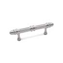 RK International [CP-859-P] Solid Brass Cabinet Pull Handle - Lined Rod w/ Petal Ends - Standard Size - Satin Nickel Finish - 3&quot; C/C - 4 7/8&quot; L