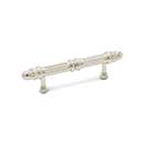 RK International [CP-859-PN] Solid Brass Cabinet Pull Handle - Lined Rod w/ Petal Ends - Standard Size - Polished Nickel Finish - 3" C/C - 4 7/8" L