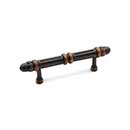RK International [CP-859-VB] Solid Brass Cabinet Pull Handle - Lined Rod w/ Petal Ends - Standard Size - Valencia Bronze Finish - 3&quot; C/C - 4 7/8&quot; L