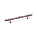 RK International [CP-860-DC] Solid Brass Cabinet Pull Handle - Lined Rod w/ Petal Ends - Oversized - Distressed Copper Finish - 5&quot; C/C - 7 3/4&quot; L