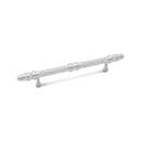 RK International [CP-860-P] Solid Brass Cabinet Pull Handle - Lined Rod w/ Petal Ends - Oversized - Satin Nickel Finish - 5&quot; C/C - 7 3/4&quot; L