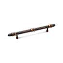 RK International [CP-860-VB] Solid Brass Cabinet Pull Handle - Lined Rod w/ Petal Ends - Oversized - Valencia Bronze Finish - 5&quot; C/C - 7 3/4&quot; L