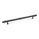 RK International [CP-861-DN] Solid Brass Cabinet Pull Handle - Lined Rod w/ Petal Ends - Large Oversized - Distressed Nickel Finish - 8&quot; C/C - 10 3/4&quot; L