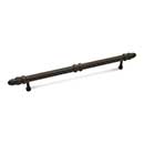 RK International [CP-861-RB] Solid Brass Cabinet Pull Handle - Lined Rod w/ Petal Ends - Oversized - Oil Rubbed Bronze Finish - 8&quot; C/C - 10 3/4&quot; L