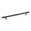 RK International [CP-861-VB] Solid Brass Cabinet Pull Handle - Lined Rod w/ Petal Ends - Oversized - Valencia Bronze Finish - 8&quot; C/C - 10 3/4&quot; L